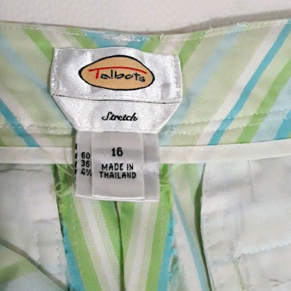 TALBOTS Striped Stretch Flat Front Straight Leg Pants - Picture 6 of 9